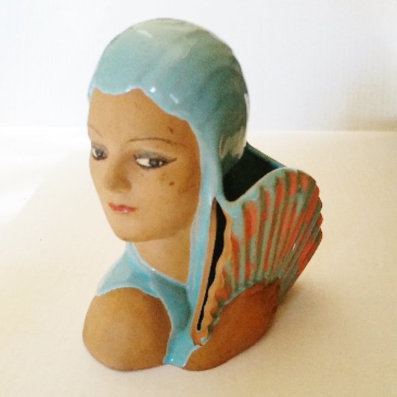 Unbranded Other - 1930s DECO LADY VASE Head Bust Mid Century Modern